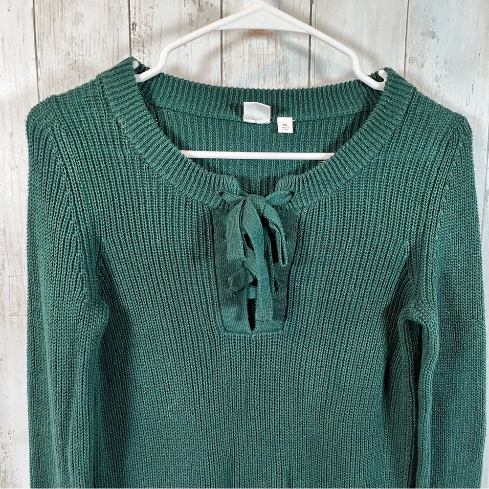 GAP For Good Emerald Forest Green Pullover Stretch Sweater sz XS